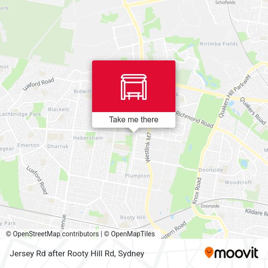Jersey Rd after Rooty Hill Rd map