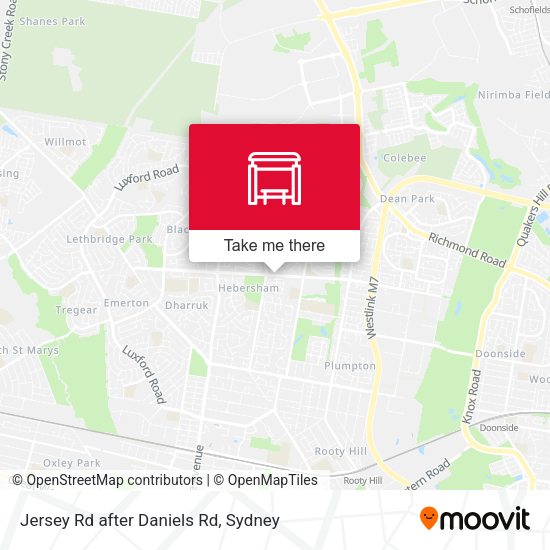 Jersey Rd after Daniels Rd map