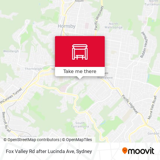 Fox Valley Rd after Lucinda Ave map