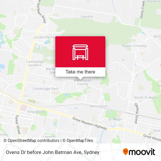 Ovens Dr before John Batman Ave map