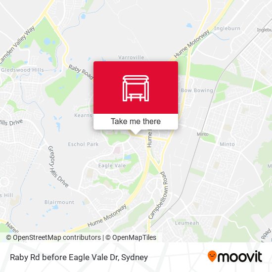 Raby Rd before Eagle Vale Dr map