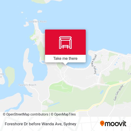 Foreshore Dr before Wanda Ave map