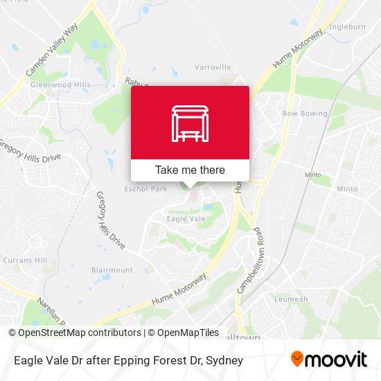 Eagle Vale Dr after Epping Forest Dr map