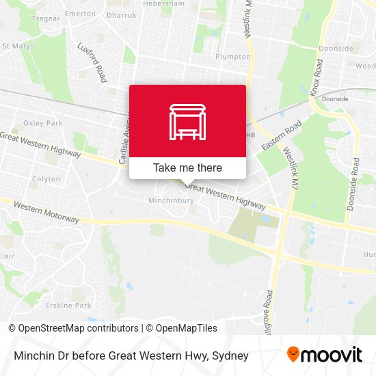 Minchin Dr before Great Western Hwy map