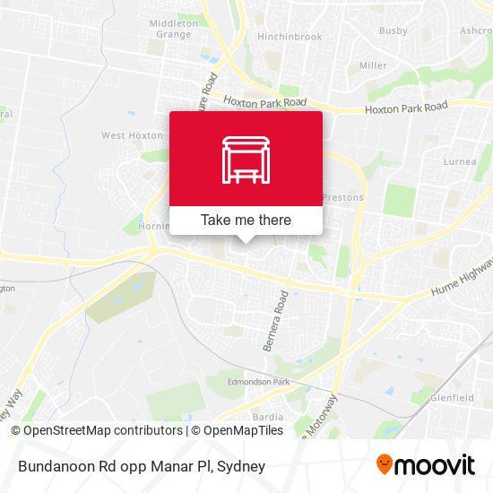 Bundanoon Rd opp Manar Pl map