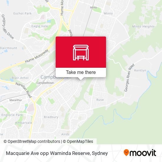 Macquarie Ave opp Waminda Reserve map