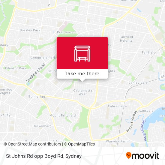 St Johns Rd opp Boyd Rd map