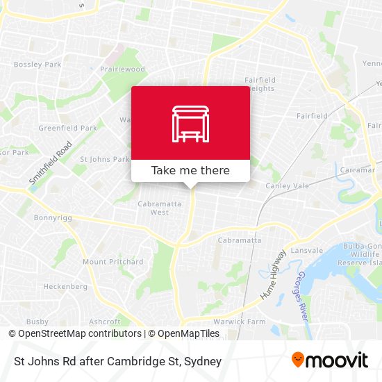 St Johns Rd after Cambridge St map