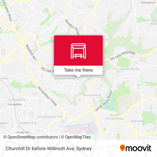 Churchill Dr before Willmott Ave map