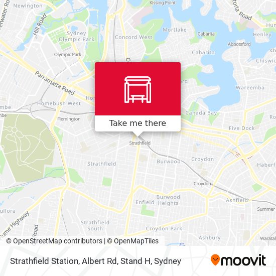 Mapa Strathfield Station, Albert Rd, Stand H