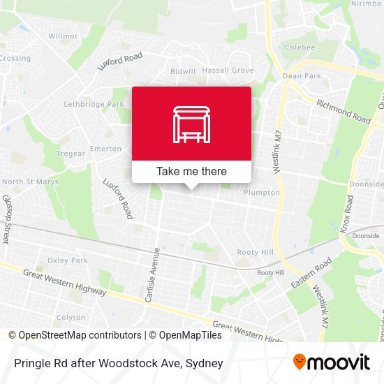 Pringle Rd after Woodstock Ave map