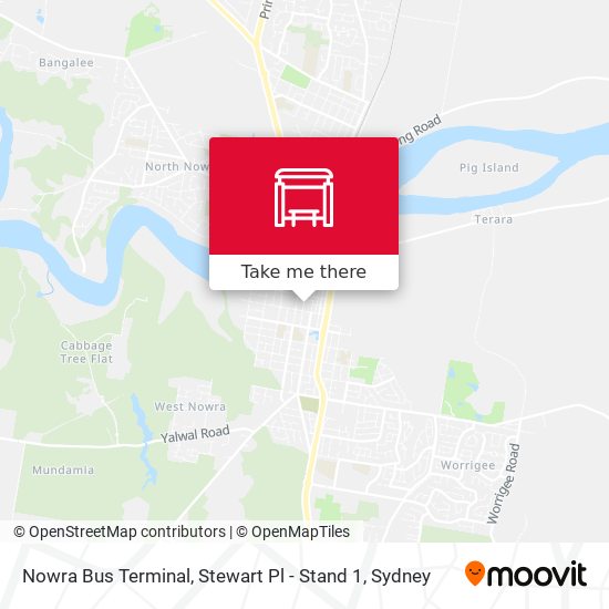 Mapa Nowra Bus Terminal, Stewart Pl - Stand 1