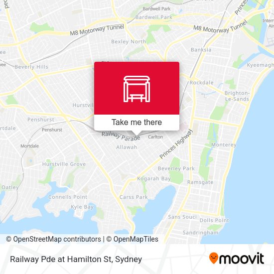 Railway Pde at Hamilton St map