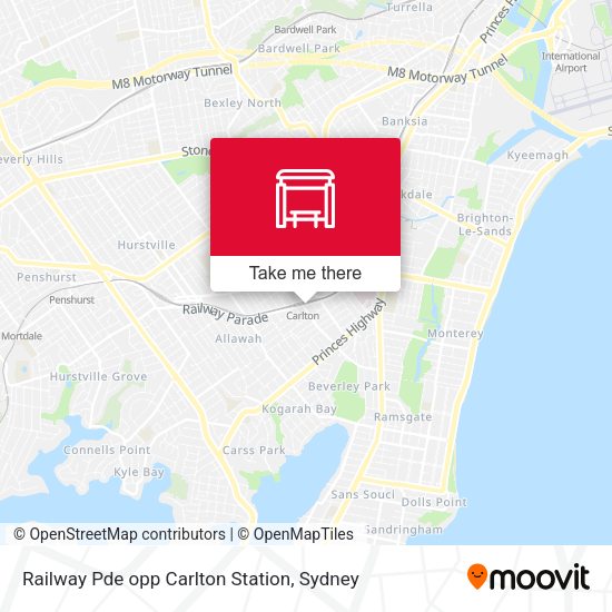 Railway Pde opp Carlton Station map