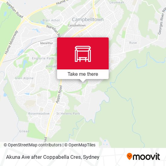 Akuna Ave after Coppabella Cres map