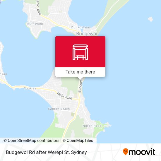 Budgewoi Rd after Werepi St map