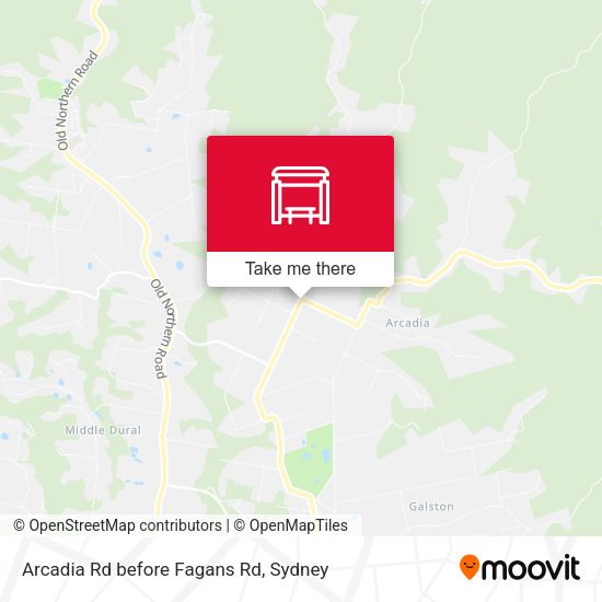 Arcadia Rd before Fagans Rd map