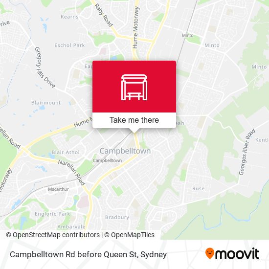 Campbelltown Rd before Queen St map