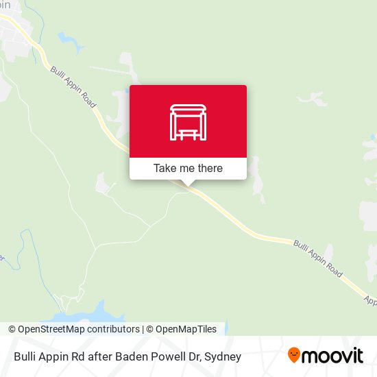 Bulli Appin Rd after Baden Powell Dr map
