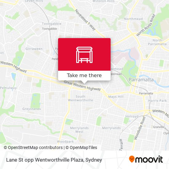 Lane St opp Wentworthville Plaza map