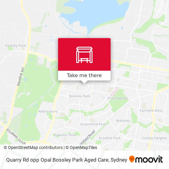 Quarry Rd opp Opal Bossley Park Aged Care map