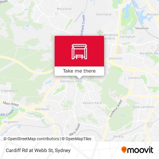 Mapa Cardiff Rd at Webb St