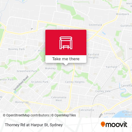 Mapa Thorney Rd at Harpur St