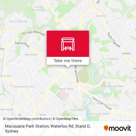 Mapa Macquarie Park Station, Waterloo Rd, Stand D