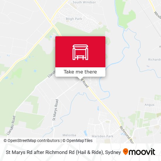 Mapa St Marys Rd after Richmond Rd (Hail & Ride)