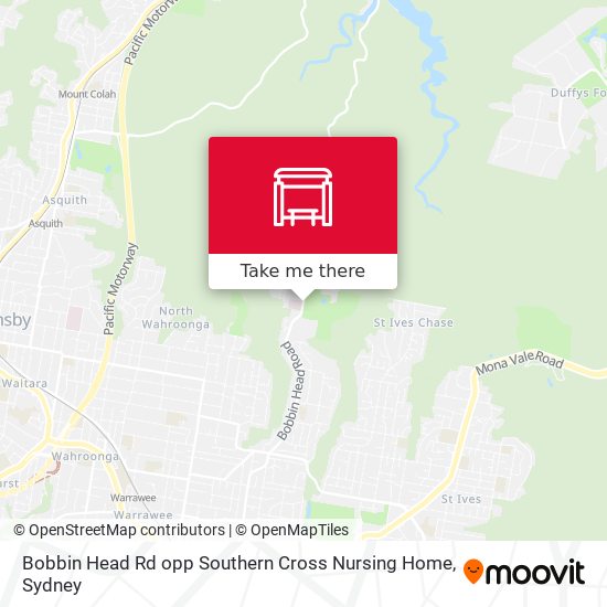 Bobbin Head Rd opp Southern Cross Nursing Home map