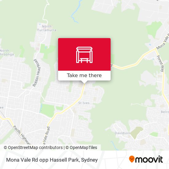 Mona Vale Rd opp Hassell Park map
