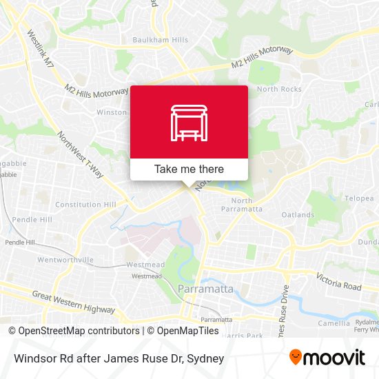 Windsor Rd after James Ruse Dr map