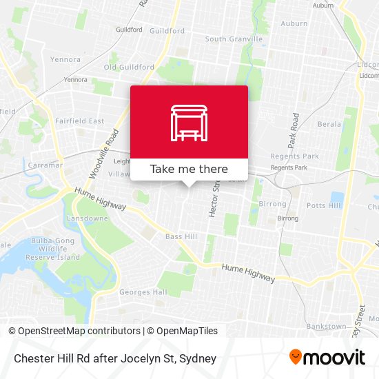 Chester Hill Rd after Jocelyn St map