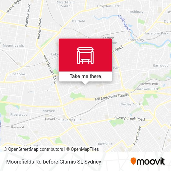 Moorefields Rd before Glamis St map