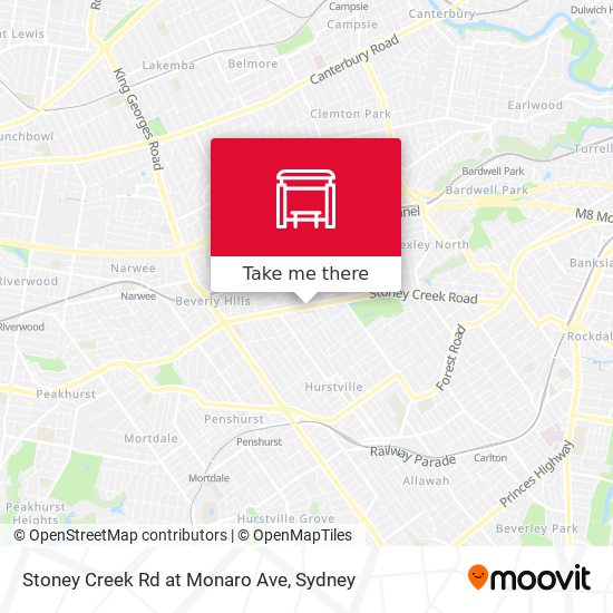 Mapa Stoney Creek Rd at Monaro Ave