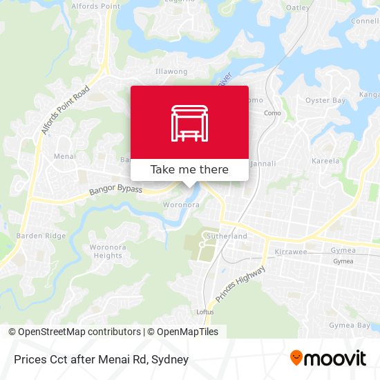 Prices Cct after Menai Rd map