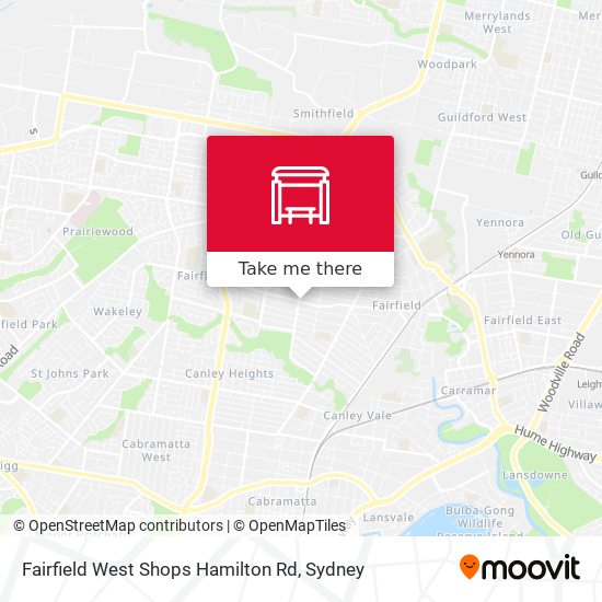 Fairfield West Shops Hamilton Rd map