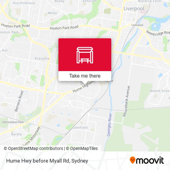 Hume Hwy before Myall Rd map