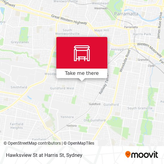 Hawksview St at Harris St map