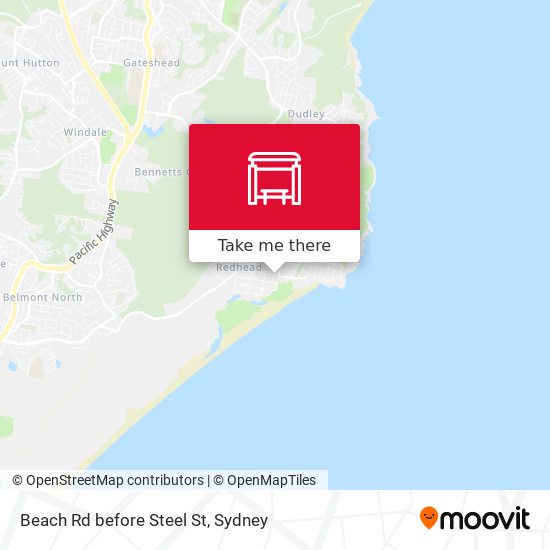 Beach Rd before Steel St map