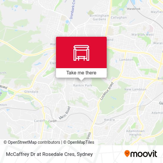McCaffrey Dr at Rosedale Cres map