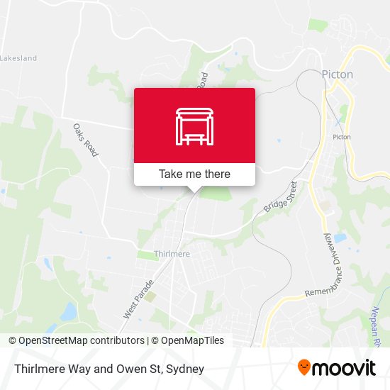 Thirlmere Way and Owen St map