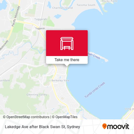 Lakedge Ave after Black Swan St map