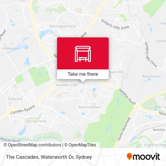 The Cascades, Waterworth Dr map