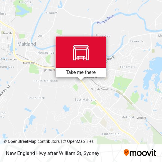 New England Hwy after William St map