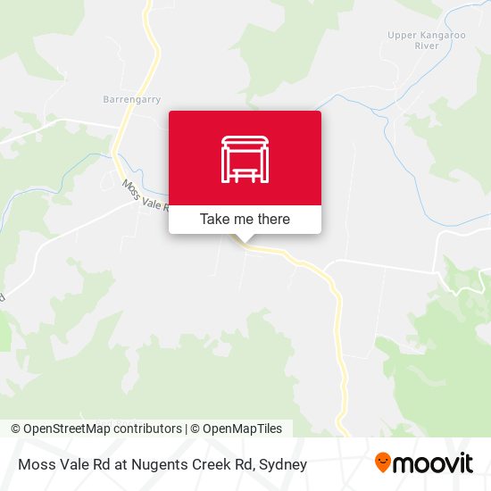 Moss Vale Rd at Nugents Creek Rd map