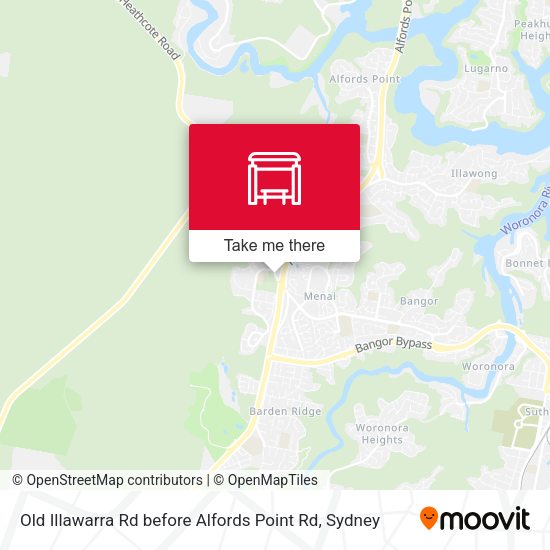 Old Illawarra Rd before Alfords Point Rd map