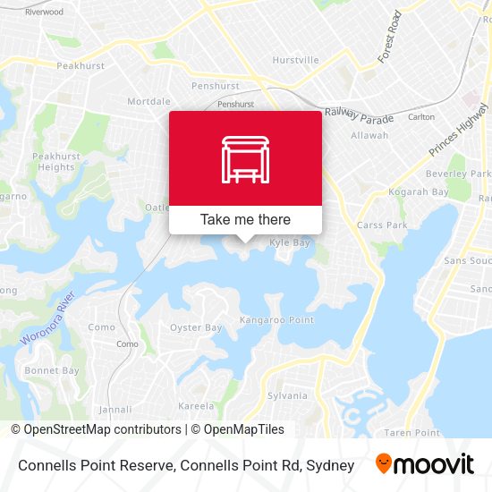 Connells Point Reserve, Connells Point Rd map