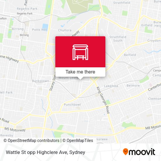 Wattle St opp Highclere Ave map