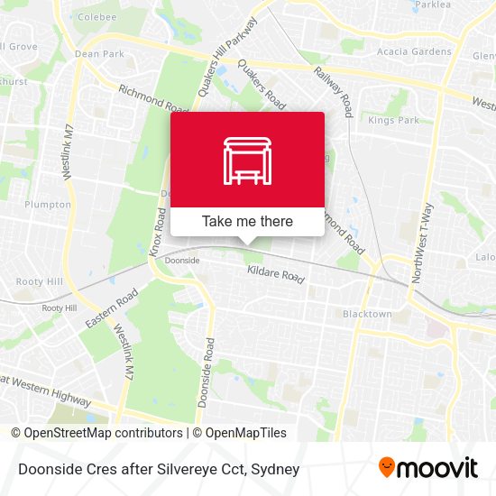Doonside Cres after Silvereye Cct map